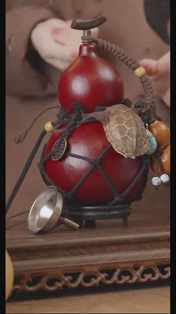 【闪购商品】165号精品天然大漆工艺防渗内胆酒葫芦~