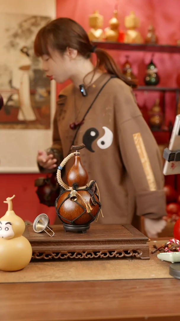 【闪购商品】138号精品天然大漆工艺防渗内胆酒葫芦~