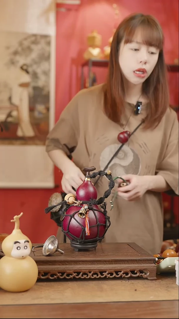 【闪购商品】237号精品天然大漆工艺防渗内胆酒葫芦~