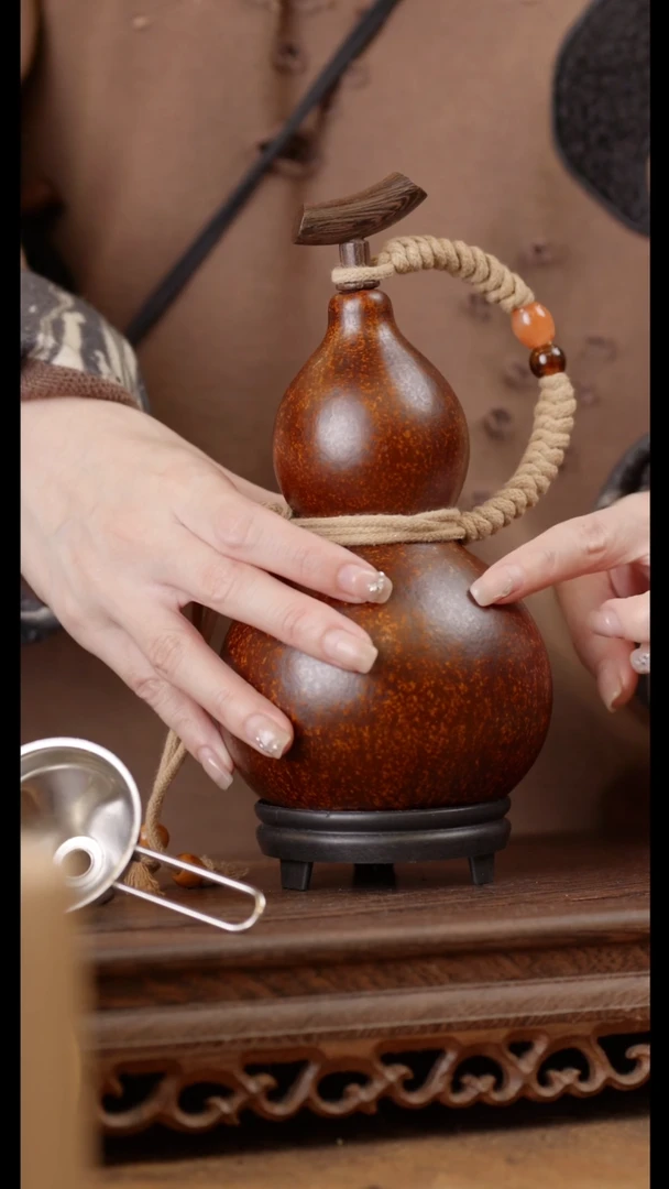 【闪购商品】12号精品天然大漆工艺防渗内胆酒葫芦~