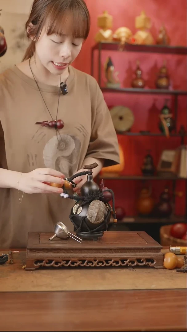 【闪购商品】409号精品天然大漆工艺防渗内胆酒葫芦~