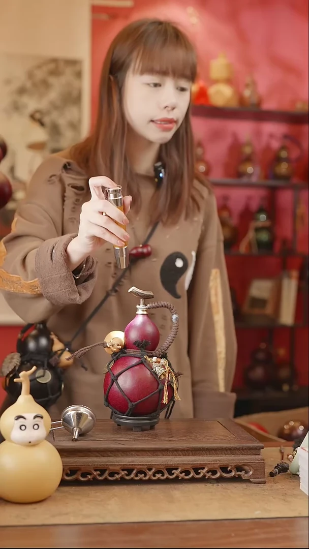 【闪购商品】170号精品天然大漆工艺防渗内胆酒葫芦~