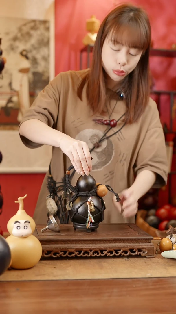 【闪购商品】371号精品天然大漆工艺防渗内胆酒葫芦~