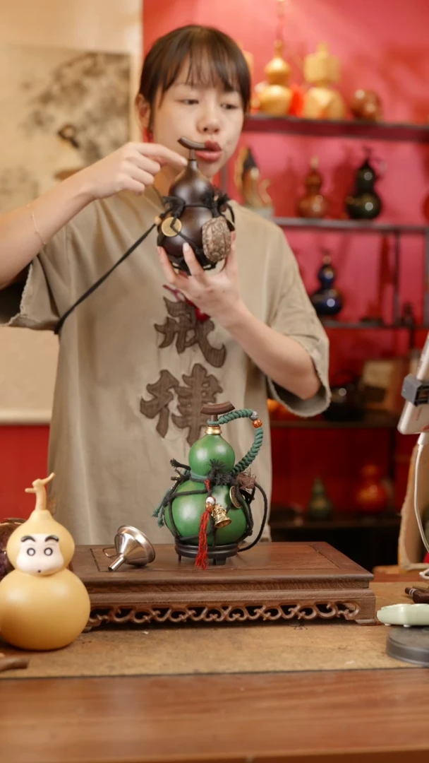 【闪购商品】384号精品天然大漆工艺防渗内胆酒葫芦~