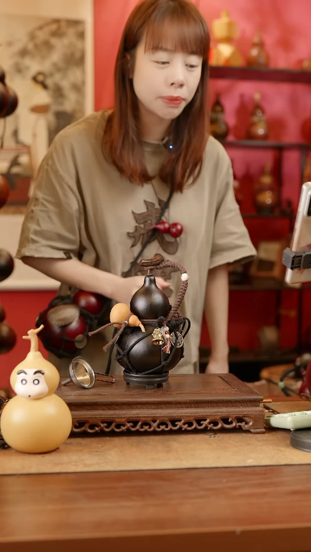 【闪购商品】41号精品天然大漆工艺防渗内胆酒葫芦~