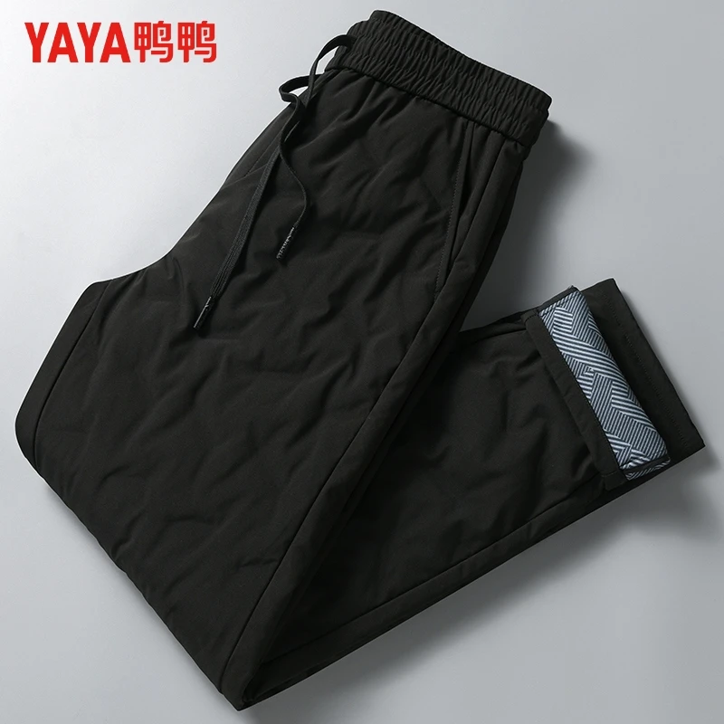 【鸭绒】鸭鸭冬季羽绒裤男外穿抽绳直筒裤加厚保暖棉裤休闲百搭裤