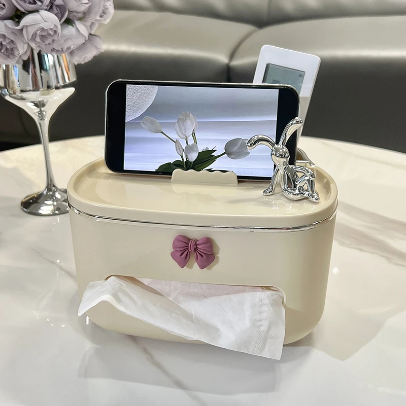 纸巾盒客厅茶几桌面抽纸盒家用轻奢多功能遥控器餐巾纸收纳盒网红