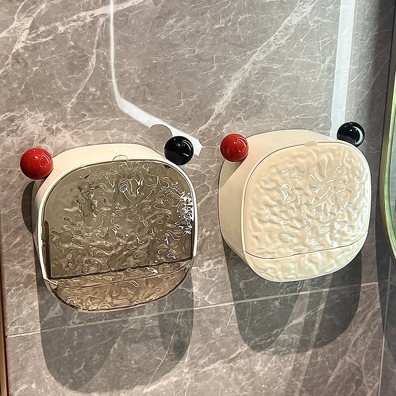 卫生间免打孔带盖肥皂盒厕所壁挂沥水漂亮香皂收纳盒置物架子网红
