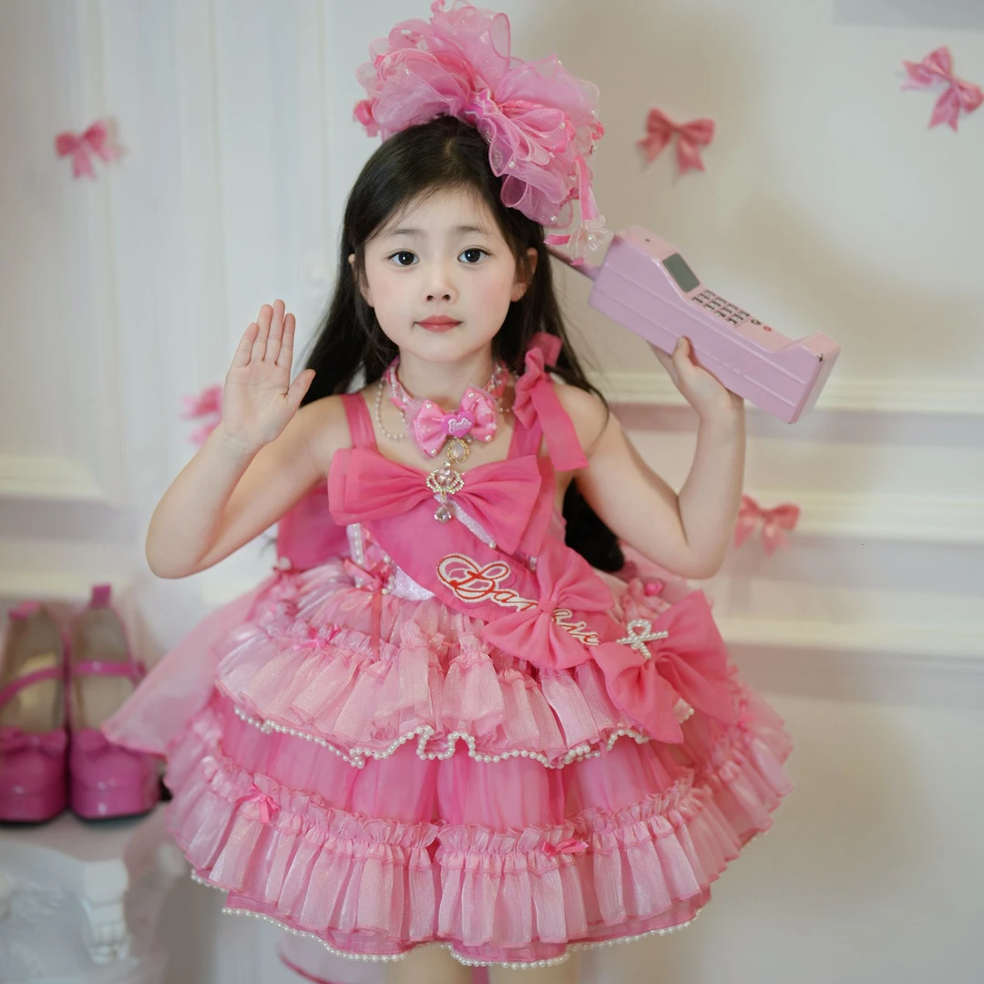 原创芭比儿童节连衣裙女装裙子套装女童公主裙幼儿园动漫小舞女孩