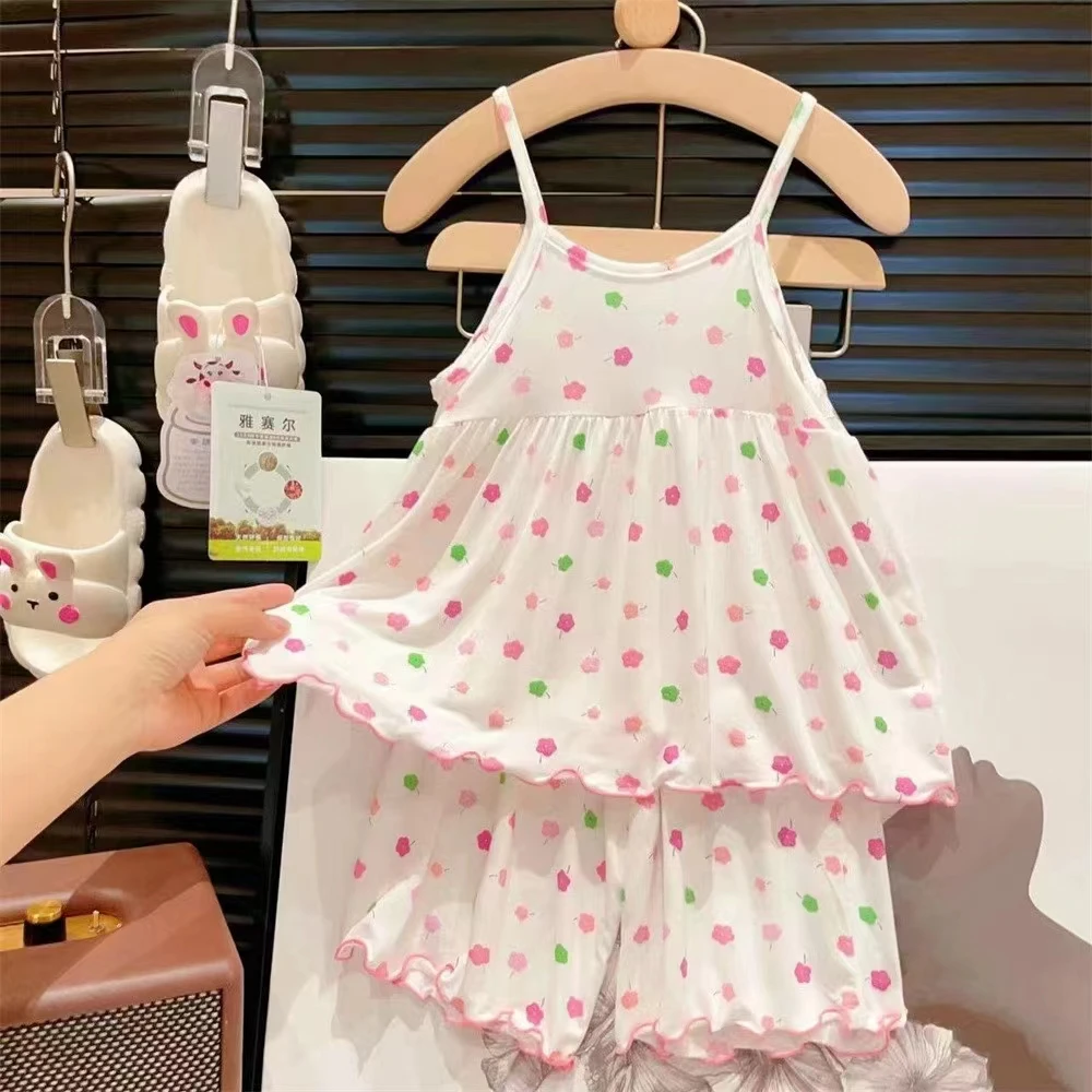 【酷娃米专属】3127D洹彩夏季新款女童雅赛尔吊带套装
