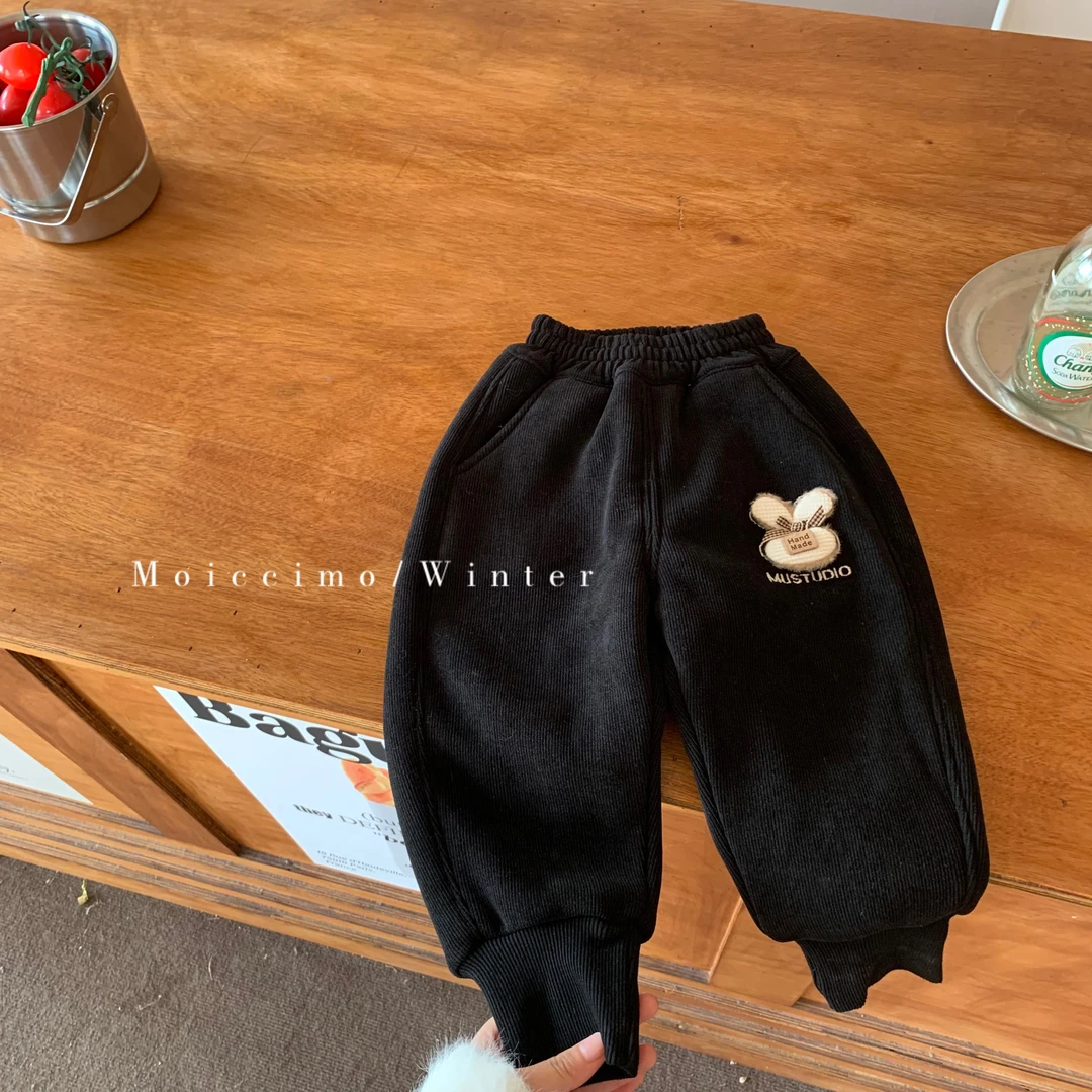 3293洹彩秋冬儿童中小童纯色卫裤