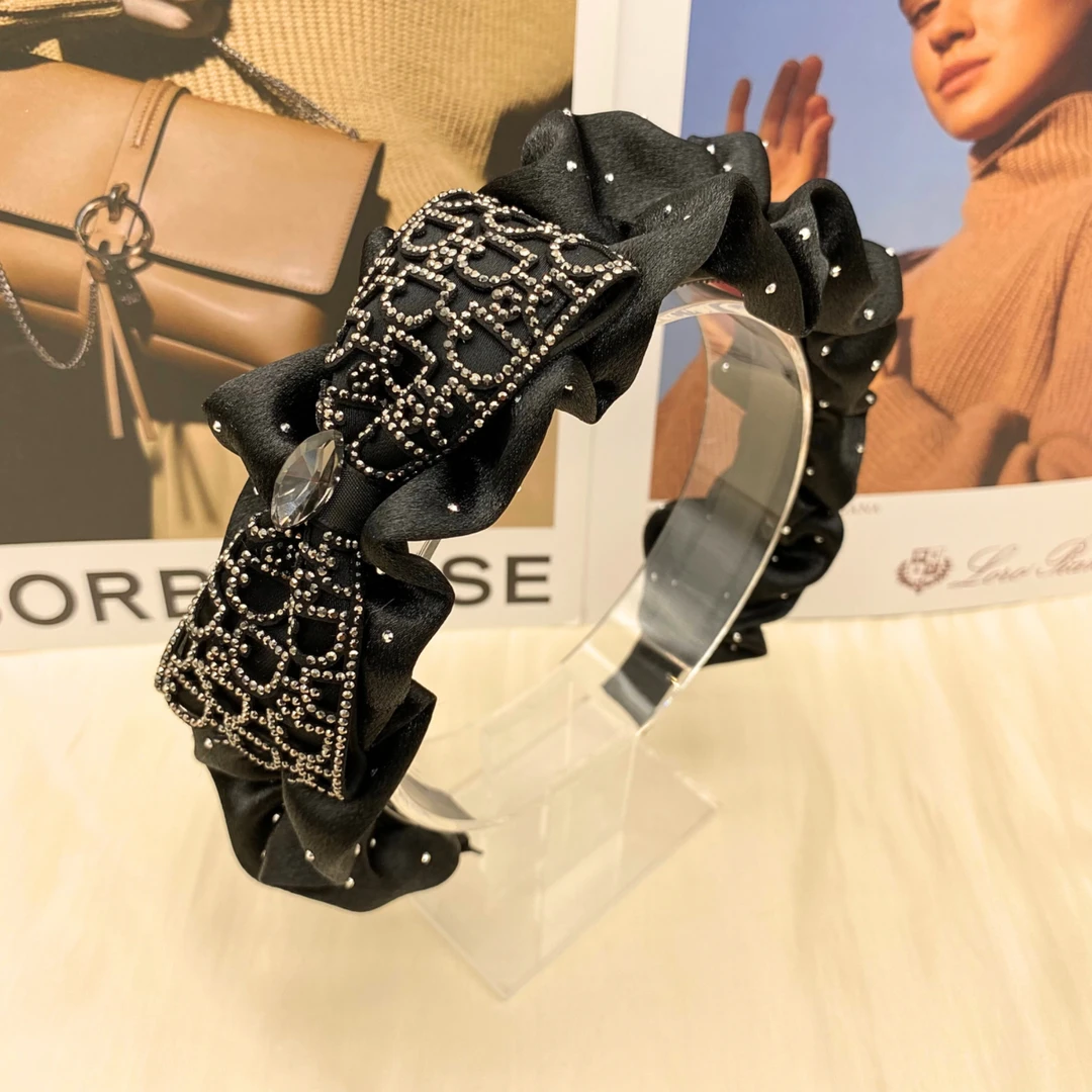 2023秋冬财阀千金发箍时尚气质百搭简约高颅顶黑色网红轻奢发饰