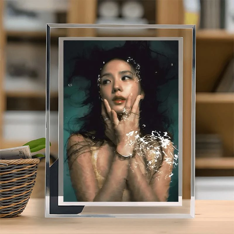 金智秀Jisoo粉丝应援周边水晶玻璃相框送朋友闺蜜礼物高级摆台