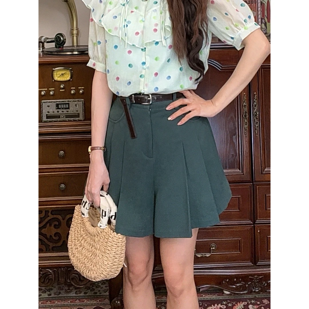 岑岑【春游园会】港味复古百搭显瘦短裤23505