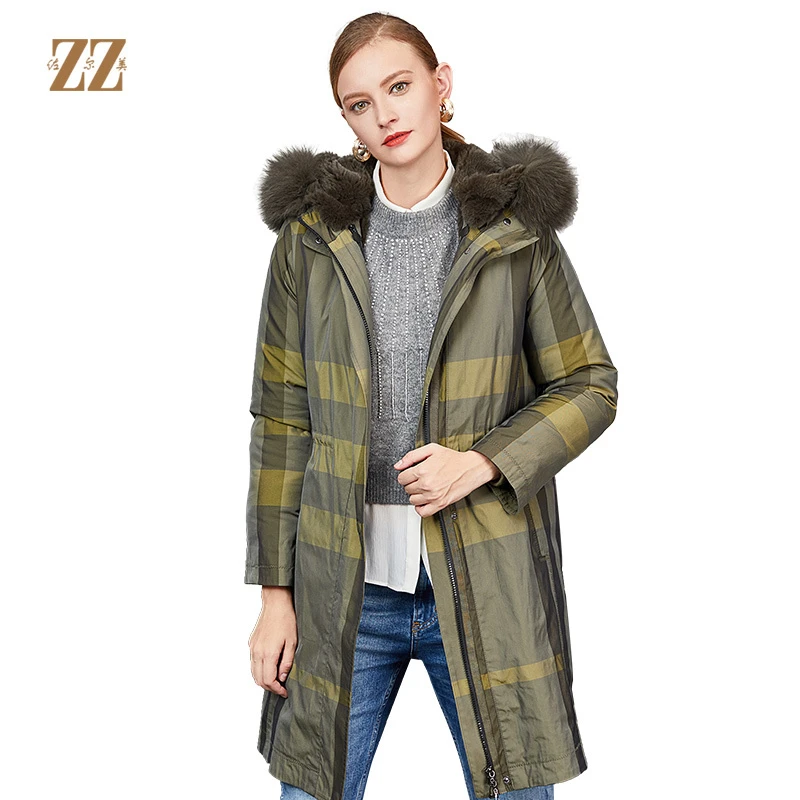 ZZ/佐尔美佐尔美新品冬季女士中长款时尚派克保暖外套E84PQ43连帽