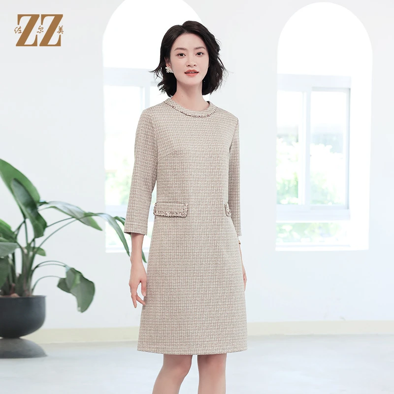 佐尔美秋季新款小香风连衣裙E33LL06时尚秋冬短款羽绒服