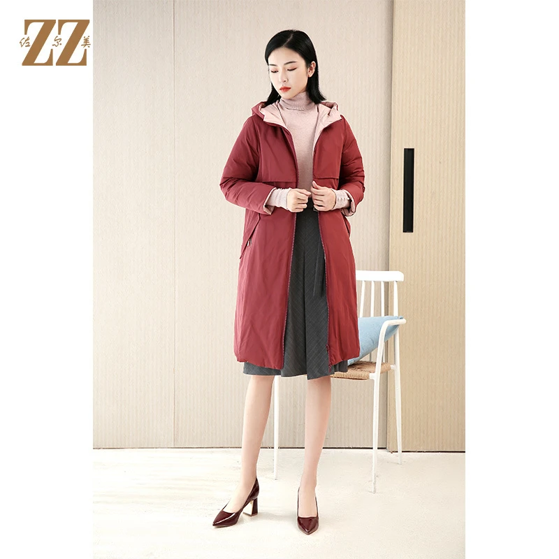 佐尔美2021新款 90绒双面穿气质羽绒服女E04YY11-0113