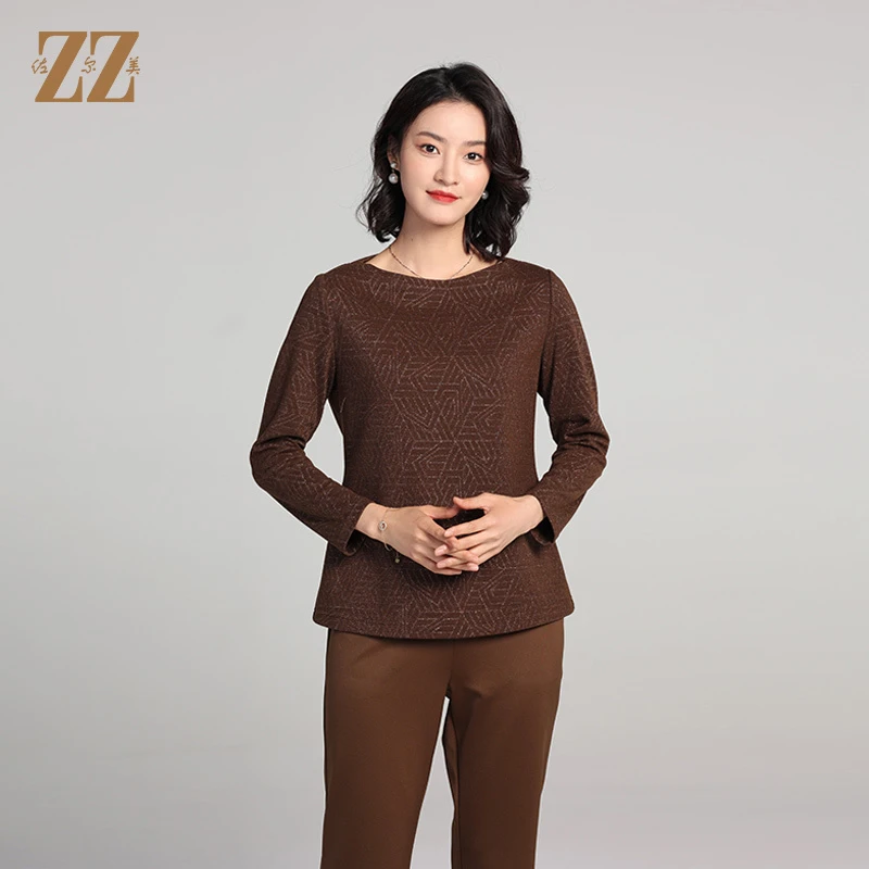 佐尔美春秋新款气质时尚长袖半高领修身针织工艺衫女E23CC23上衣