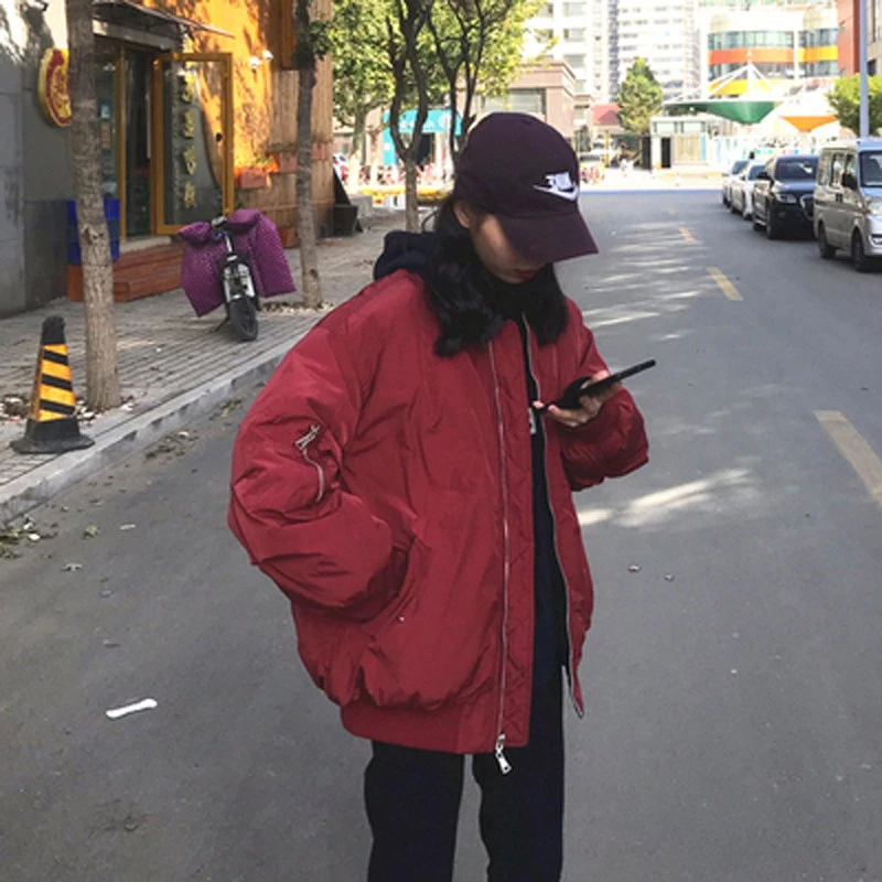 加厚棒球外套女冬款网红爆款港风棉服2023年新款棉衣派克夹棉潮款