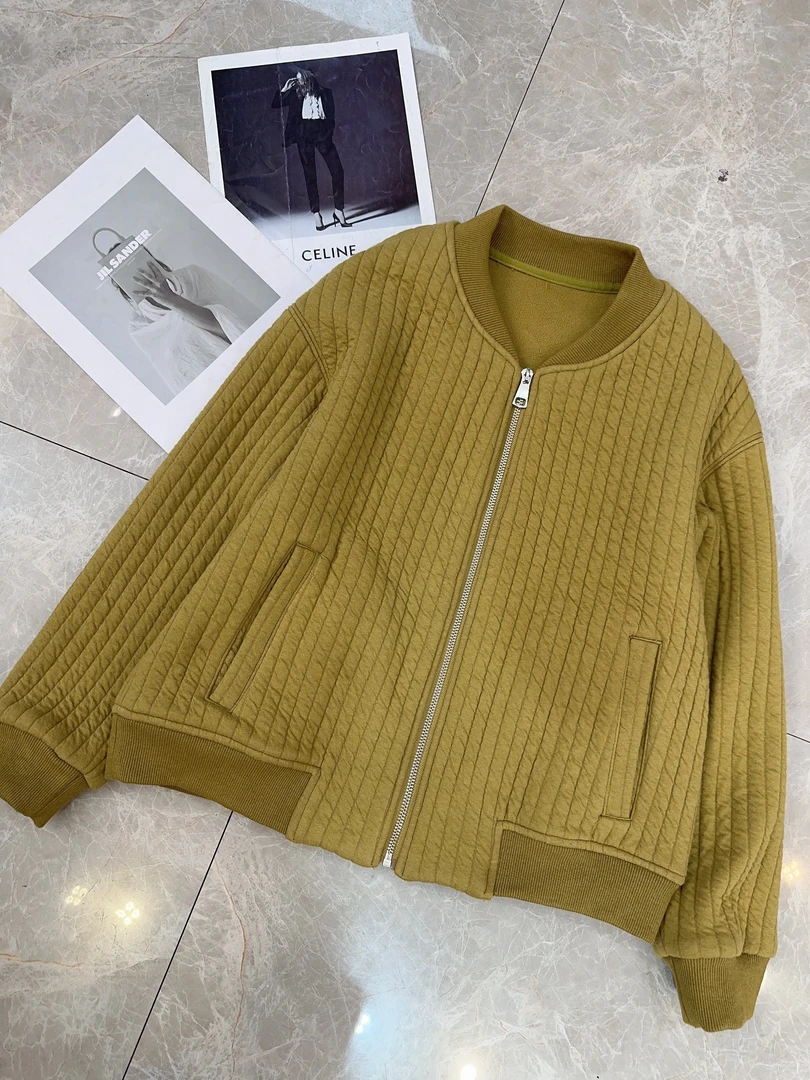 【己开价】复古休闲棒秋香黄加绒秋冬短款外套3556