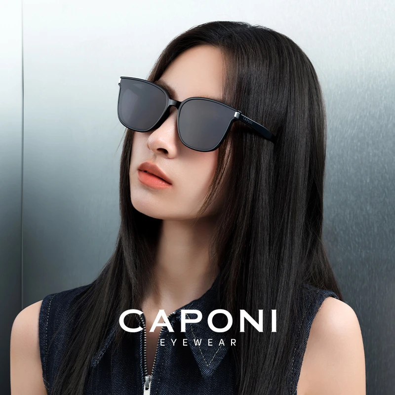 CAPONI大框黑超墨镜女2025新款高级感防紫外线开车太阳眼镜 23068