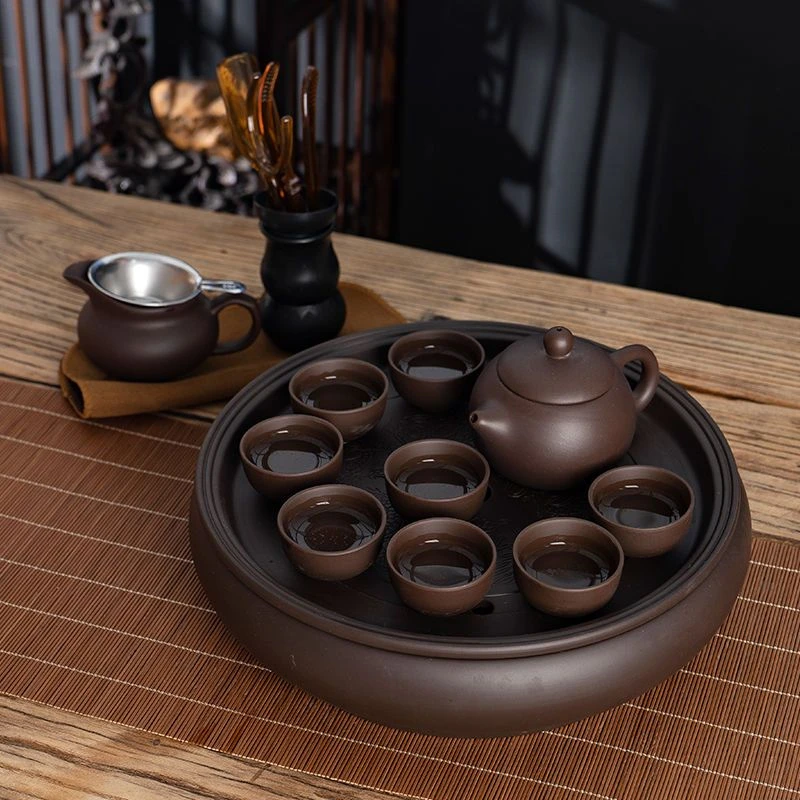 【优质厂家】紫砂功夫茶具套装现代家用简约潮汕整套陶瓷茶盘茶壶茶