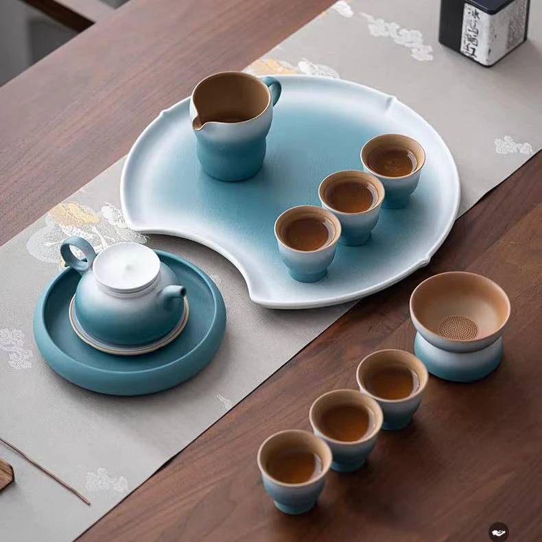 简约茶具套装家用客厅泡茶陶瓷茶壶干泡茶盘功夫茶杯轻奢礼盒」