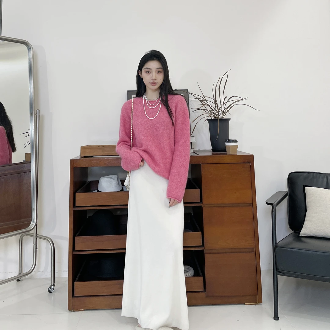 euri羊驼毛·绵羊毛丨柔软蓬松感秋冬保暖圆领羊毛衫毛衣-MY5489