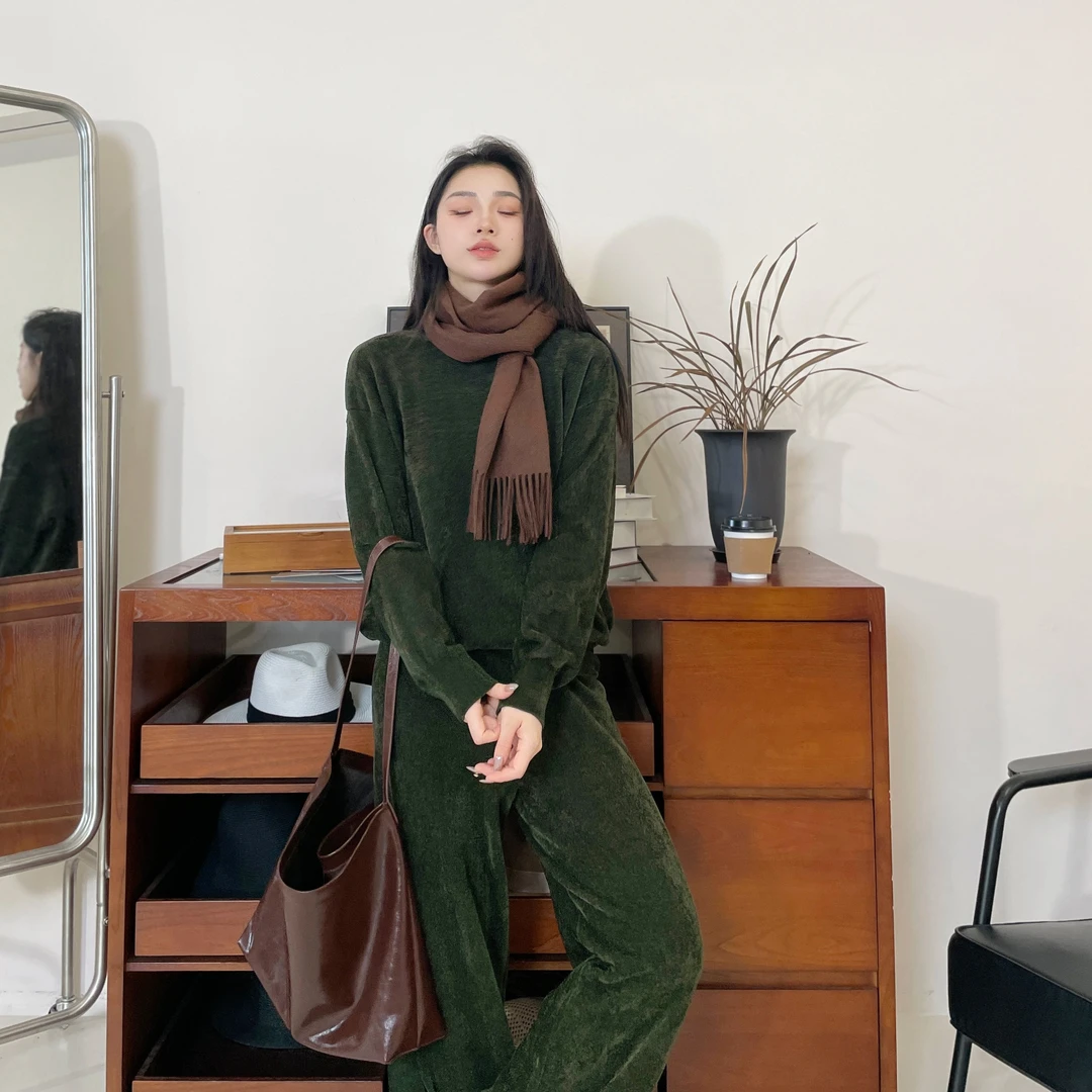 euri【珍珠•羊绒】时尚气质休闲奢华羊绒圆领长袖套头衫-MY5426