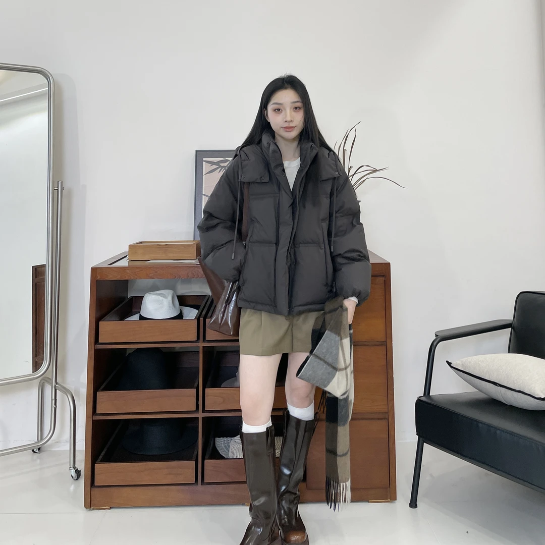 euri国标90白鸭绒丨高充绒连帽oversize保暖面包羽绒服-MY5506