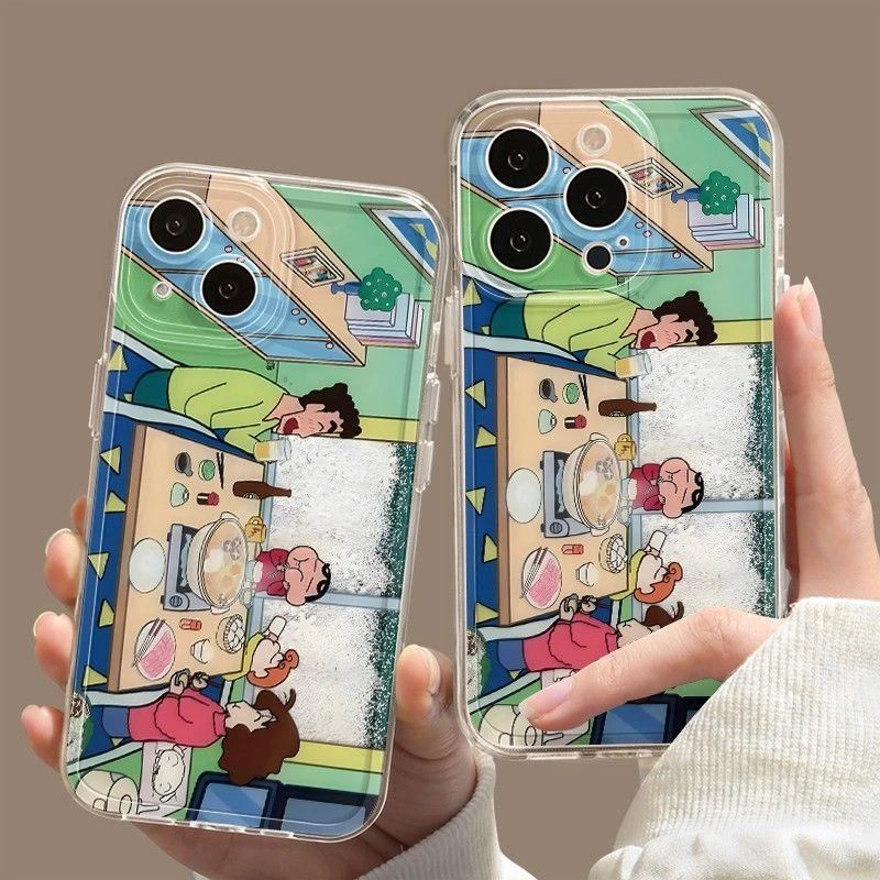 火锅小新苹果15promax手机壳iPhone14新款13透明12简约11软壳x女8