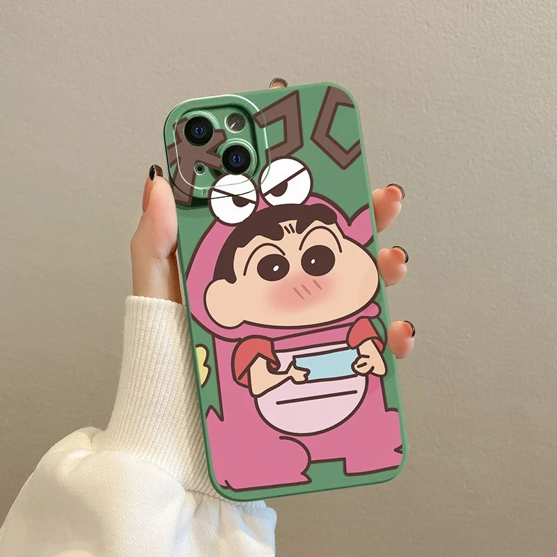 睡衣小新iPhone苹果14promax13手机壳12防摔11软胶15全包X女7plus