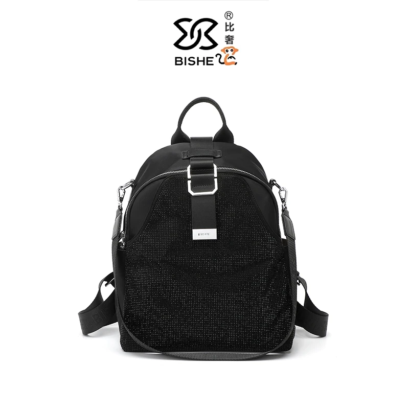 新款2024经典轻奢高级感时尚百搭镶钻背包女士单肩包2915黑色