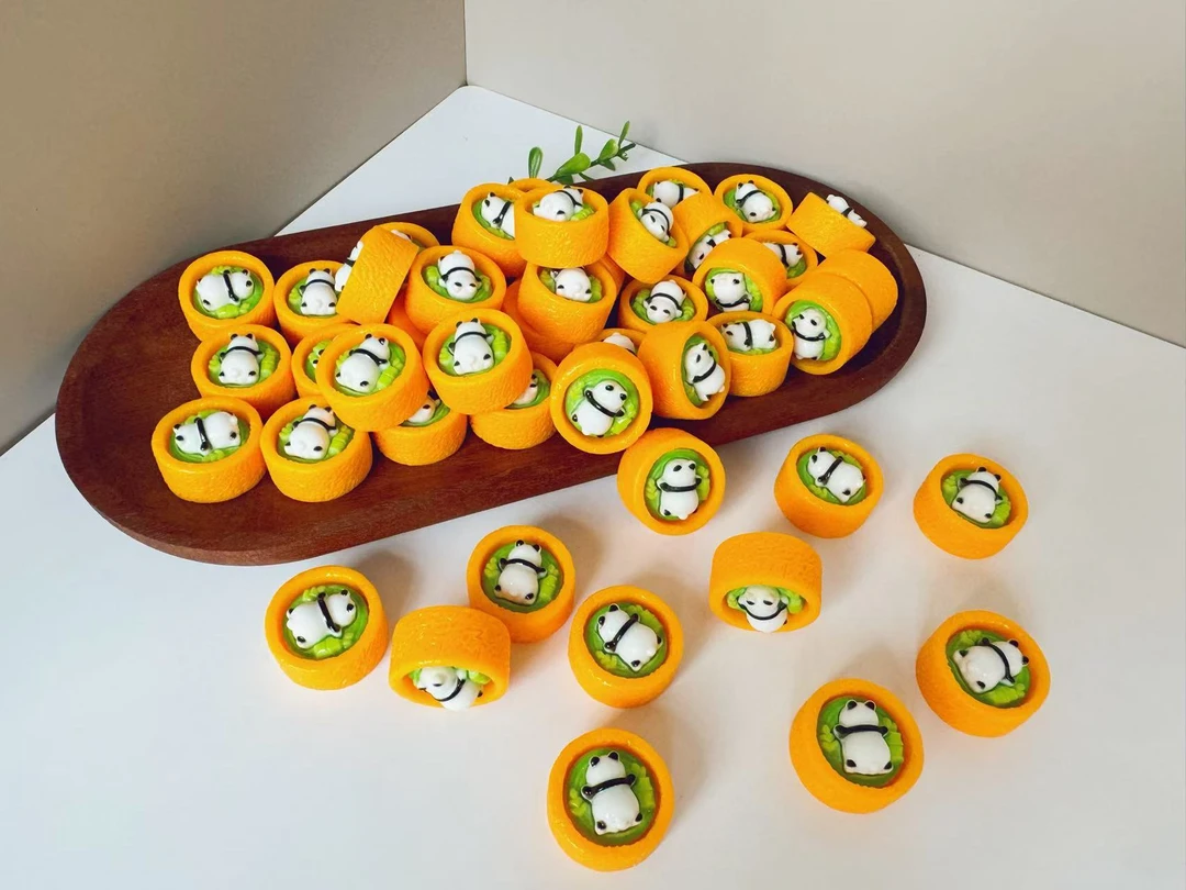 【团总定制熊猫蛋糕】树脂配件