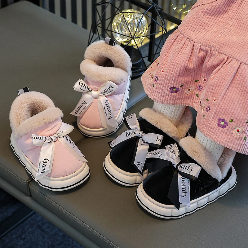 儿童棉拖鞋女男童可爱家居室内外保暖中小童棉鞋冬季高帮棉雪地靴