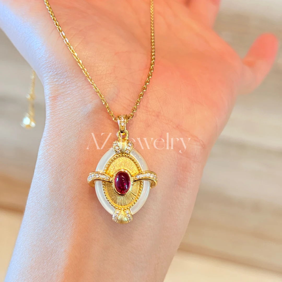 ANNA ZUCKERMAN 坠链均925银合成锆石 轻奢气质时尚中古项链P0285