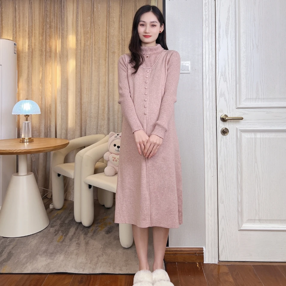 Ann&tens【晚晴诗集】秋冬款加厚加密针织孕妇套装气质马甲裙+毛衣