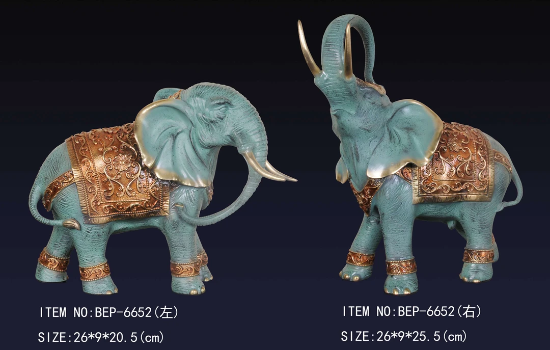 鑫荣纯铜电视柜玄关招财聚财吉祥大象摆件