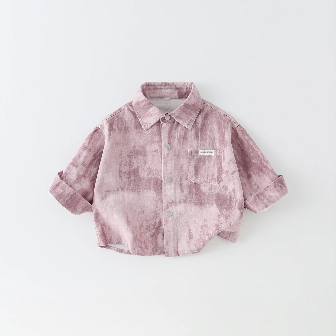 【纯棉】儿童衬衫春秋新款男童时尚洋气扎染百搭外套AW691