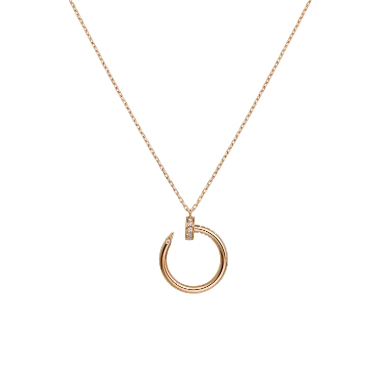 99新 Cartier/卡地亚 JUSTE UN CLOU系列玫瑰金色头尾钻钉子项链