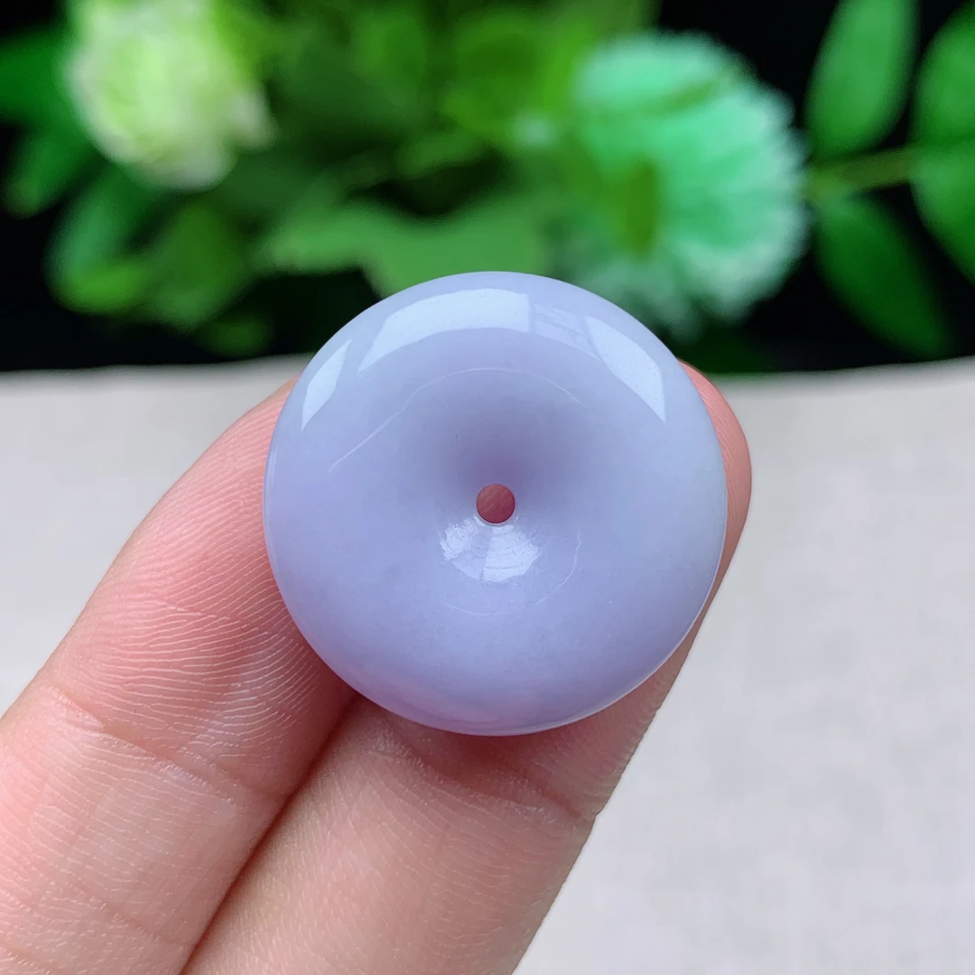 缅甸天然翡翠a货玉石紫罗兰平安扣吊坠礼物时尚紫色百搭