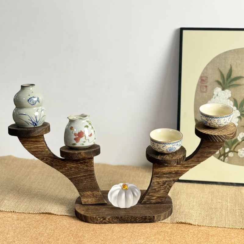 新款网红桌面玄关茶桌茶台玄关茶壶架手办架展示架钥匙小架子