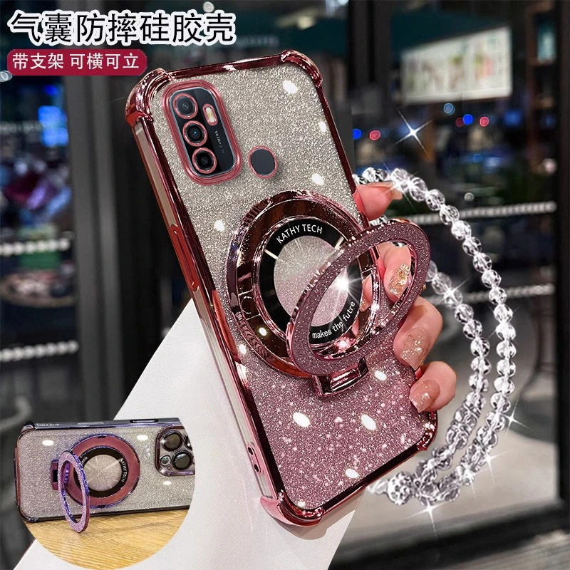 OPPOA32手机壳PDVM00带磁吸支架全包四角气囊防摔软壳男女新款潮