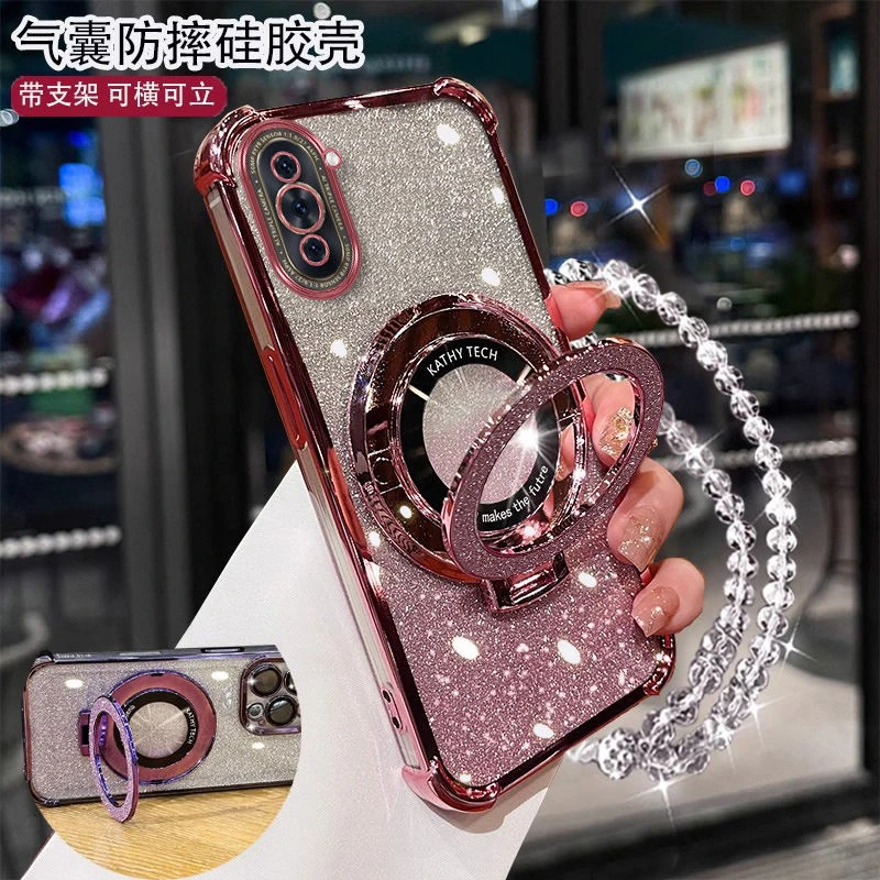 华为nova10手机壳NCO-AL00带磁吸支架5g全包四角气囊防摔软壳男女