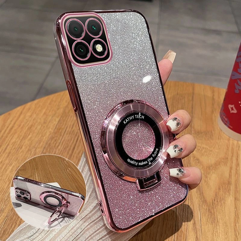 华为优畅享20手机壳VP002带磁吸支架全包高级透明硅胶软壳男女