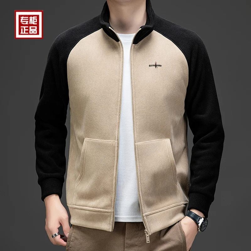 【专柜大牌】男士加绒上衣新款奥粒绒茄克户外休闲运动开衫夹克外套