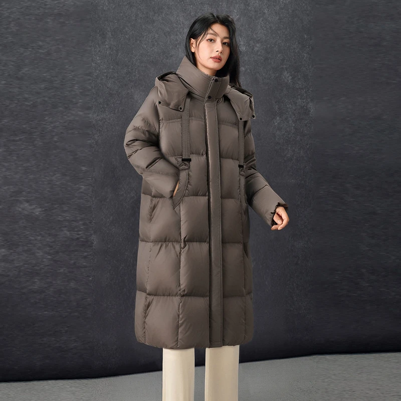 Basic House/百家好纯色新款休闲百搭羽绒服（长款）-B0624S54022
