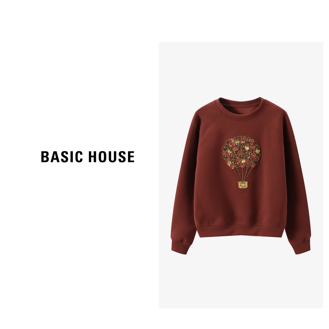 Basic House/百家好L秋季时尚设计师休闲圆领潮流卫衣B0623H57942
