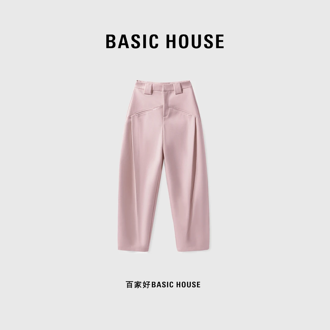 Basic House/百家好直筒阔腿休闲宽松春夏百搭长裤B0623B50662