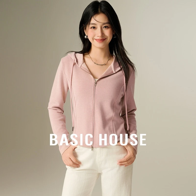 Basic House/百家好Basic House连帽宽松简约针织衫B0633B5V862